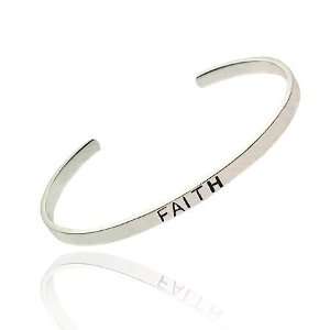  Inspirational Sterling Silver Faith Bangle Jewelry