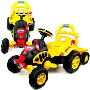   Yellow Range Tractor Battery Operated with Trailer