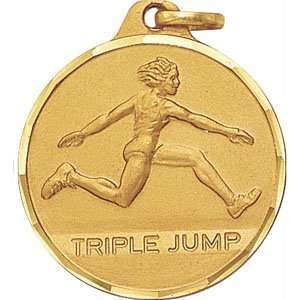  1 1/4 Inch Silver Female Triple Jump Medal Sports 