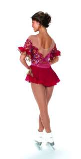   Twizzle Chelsea Rose Red Gold Glitters Figure Skating Dress AL  