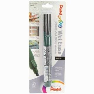 Pentel Arts Wet Erase Chalk Marker, Chisel Tip, Black Ink, 1 Pack 