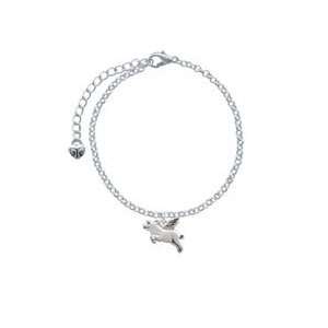  Silver Flying Pig   2 D Elegant Charm Bracelet Arts 