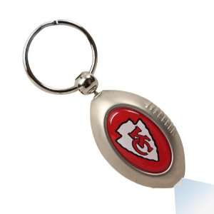 Kansas City Chiefs Silver Football Flashlight Keychain  