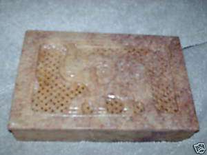 Carved soap stone elephant vented jewelry/keepsake box  