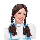 Adult Wizard Of Oz Dorothy Braided Wig With Blue Ribbons