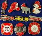 firefighting fireman dog badges engines 10 lapel pins one day