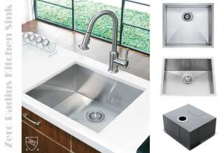   Zero Radius Undermount Stainless Steel Kitchen Sink Single Bowl KUS002
