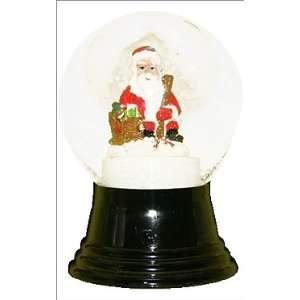  Viennese glass snow globe with Santa Sitting with sack of 