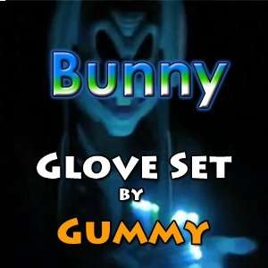  Bunny Glove Set White Rave Gloves LED Light Show eDotz 