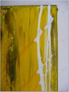  Painted oil abstract modern wall Canvas painting art yellow Signed