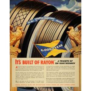  1938 Ad Goodyear Double Eagle Airwheel Rayon Raytwist 