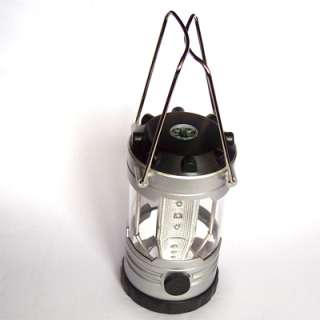 12 LED Silver Super Bright Camping Lantern Lamp Compas  