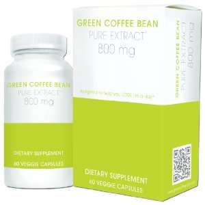 Green Coffee Bean Pure Extract  800mg   60 Veggie Capsules  100% 