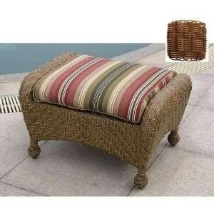   Cape Catalina Resin Wicker Ottoman   Walnut Patio, Lawn & Garden