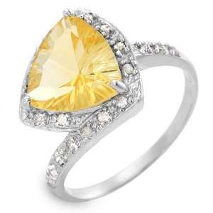 Ring With 2.31ctw Precious Stones   Genuine Diamonds and Citrine Made 