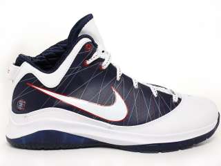 Nike Lebron VII P.S. White/Blue/Red Mens Mid Top Basketball Shoes 