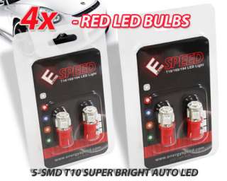 4x 184 192 193 Tail light led bulbs universal RED  