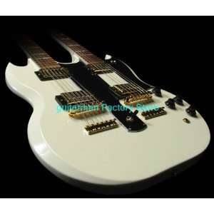   eds 1275 double neck alpine white electric guitar Musical Instruments