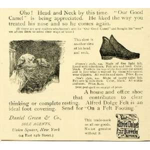  1893 Ad Daniel Green Footwear Vintage Camel Alfred Dolges 