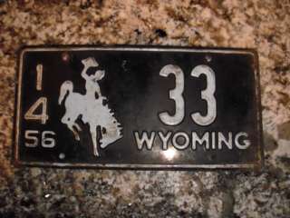 1956 WYOMING LICENSE PLATE 14 33  