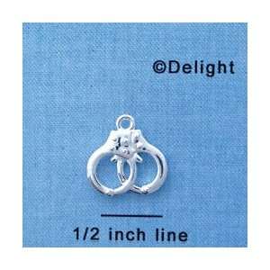   tlf   Silver Handcuffs   2 D   Silver Plated Charm