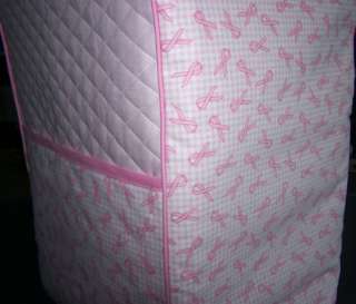 BREAST CANCER AWARENESS RIBBONS QUILTED DUST COVER FOR KITCHENAID 