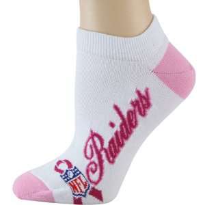 For Bare Feet Oakland Raiders Womens Breast Cancer Awareness Socks 
