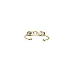  14k Gold Toe Ring with 5 Czs Channel Setting Everything 