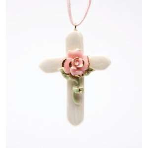    INSPIRATIONAL I Love You Cross Necklace(Pink Rose)