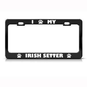 Irish Setter Dog Dogs Black Metal license plate frame Tag Holder