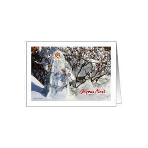  Joyous Noel / Father Christmas standing in snow Card 
