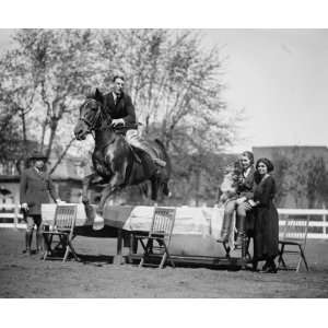  1924 photo Jack Prestage on Tipperary. Jumping horse over 