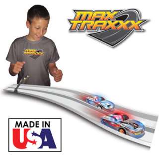 Max Traxxx Marble Racer Light Up Car System Race Track  