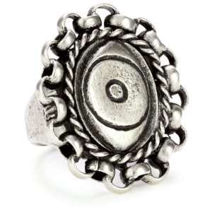 Low Luv by Erin Wasson Silver Plated Evil Eye Link, Ring 6
