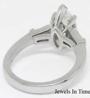 Ring 1.65 Carat Marquise Brilliant Diamond AGS Platinum  
