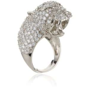  nOir Pave Saber Tooth Tiger Ring, Size 6 Jewelry