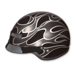  Z1R Nomad Half Helmet Silver Ghost Flames XXS 2XS 0103 