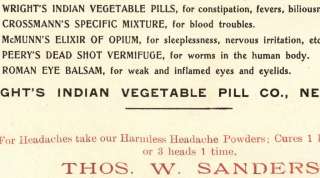 Elixir of Opium Wrights Indian Pills Roman Eye Balsam Fever Cure 