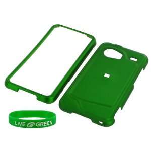  Green Rubberized Hard Case for HTC Droid Incredible Phone 
