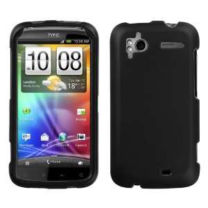 BLACK Hard Rubber Feel Plastic Cover Case for HTC Sensation 4G by 