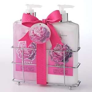 Simple Pleasures Peony and Jasmine Hand Soap and Hand Lotion Caddy 