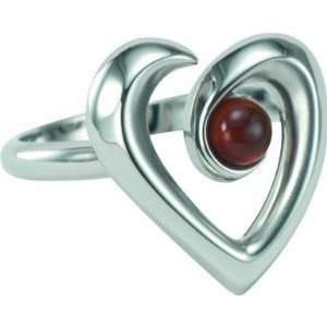  Skagen Denmark Women Jewelry Amber Heart Ring Size 6 