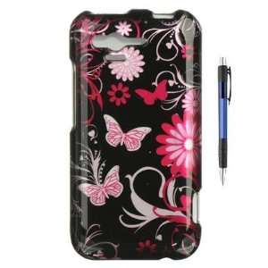  Pink Butterfly Flower On Black Design Protector Hard Cover 