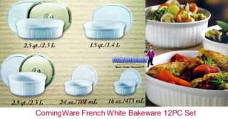  French White 12PC Bakeware Set (Bake, Microwave, Serve & Store)  