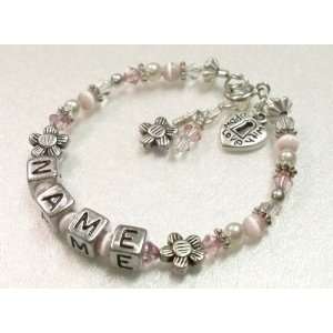  Flowers and Pearls Baby Name Bracelet Baby