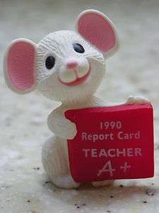   Merry Miniatures 1990 Teacher Mouse Report Card Miniature  