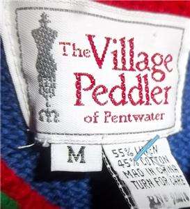 Sweater BASEBALL Linen Cotton Appliqued Sweater Village Peddler 