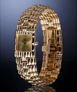 Fendi gold link bracelet watch   