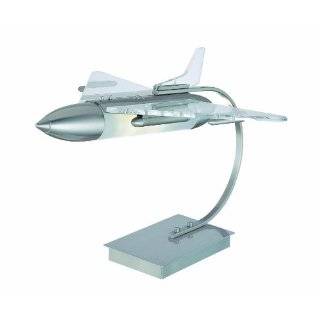 Lite Source LS 21550 Accent Table Lamp, Polished Steel with Airplane 
