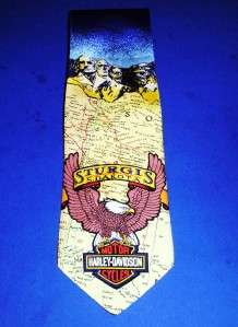   MARLIN NECK TIE STURGIS HARLEY DAVIDSON MOTORCYCLES 100% SILK  